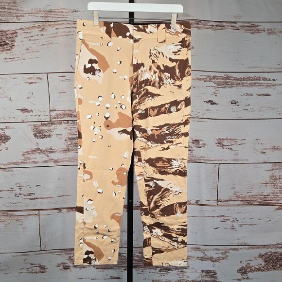 Darc Sport American Wolf Camoflauge Khaki Chino Pants Size 32 - Picture 1 of 9